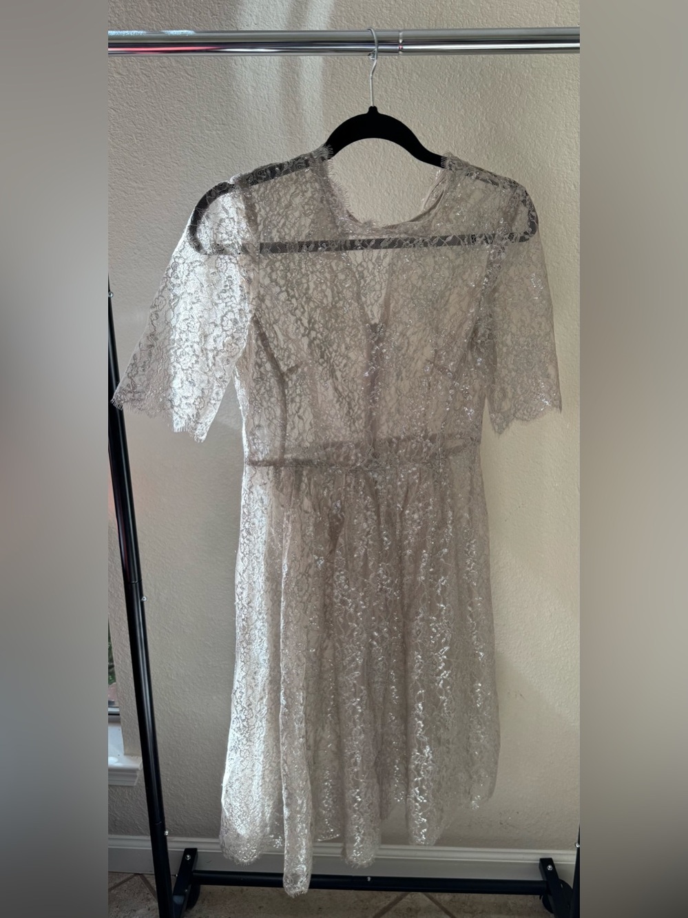 Hobbs London Silver Grey size 4 dress overlay